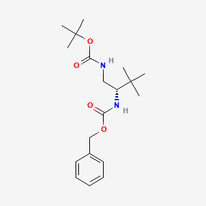 (S)-Benzyl tert-butyl (3,3-dimethylbutane-1,2-diyl)dicarbamate chemical structure (CAS 1374635-44-5)