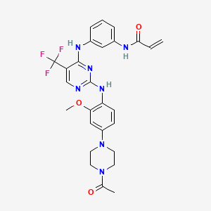 N-(3-((2-((4-(4-Acetylpiperazin-1-yl)-2-methoxyphenyl)amino)-5-(trifluoromethyl)pyrimidin-4-yl)amino)phenyl)acrylamide chemical structure (CAS 1374640-70-6)