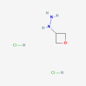 Oxetan-3-ylhydrazine dihydrochloride chemical structure (CAS 1374652-22-8)