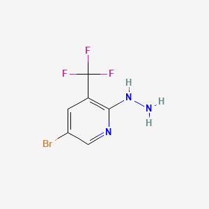 1-(5-bromo-3-(trifluoromethyl)pyridin-2-yl)hydrazine chemical structure (CAS 1374652-48-8)