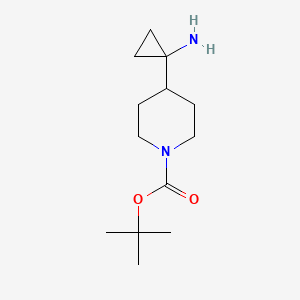tert-Butyl 4-(1-aminocyclopropyl)piperidine-1-carboxylate chemical structure (CAS 1374654-74-6)