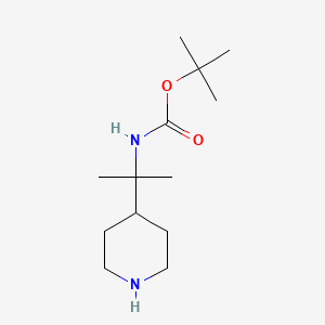 tert-Butyl (2-(piperidin-4-yl)propan-2-yl)carbamate chemical structure (CAS 1374657-07-4)