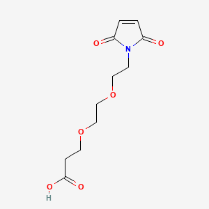 3-(2-(2-(2,5-Dioxo-2,5-dihydro-1H-pyrrol-1-yl)ethoxy)ethoxy)propanoic acid chemical structure (CAS 1374666-32-6)