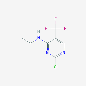 2-Chloro-N-ethyl-5-(trifluoromethyl)pyrimidin-4-amine chemical structure (CAS 1374829-47-6)
