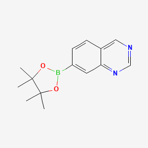 7-(4,4,5,5-Tetramethyl-1,3,2-dioxaborolan-2-yl)quinazoline chemical structure (CAS 1375108-46-5)