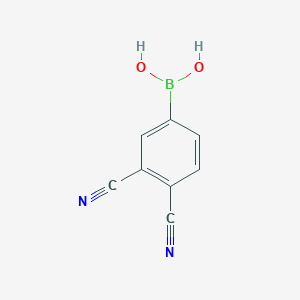 (3,4-Dicyanophenyl)boronic acid chemical structure (CAS 1375109-03-7)