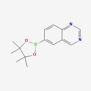 6-(4,4,5,5-Tetramethyl-1,3,2-dioxaborolan-2-yl)quinazoline chemical structure (CAS 1375301-92-0)