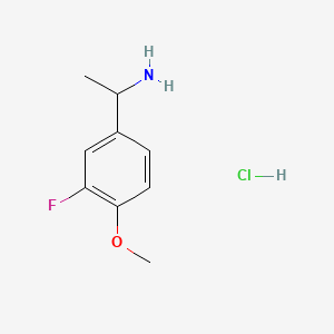 1-(3-Fluoro-4-methoxyphenyl)ethan-1-amine hydrochloride chemical structure (CAS 1375472-38-0)
