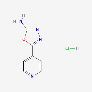 5-(Pyridin-4-yl)-1,3,4-oxadiazol-2-amine hydrochloride chemical structure (CAS 1375473-61-2)