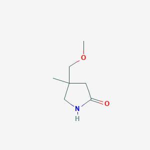 4-(Methoxymethyl)-4-methylpyrrolidin-2-one chemical structure (CAS 1375474-29-5)
