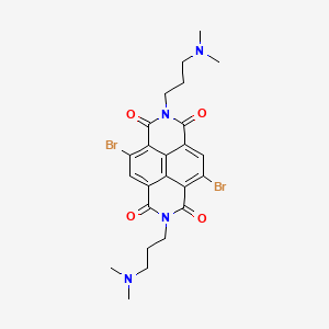 4,9-Dibromo-2,7-bis(3-(dimethylamino)propyl)benzo[lmn][3,8]phenanthroline-1,3,6,8(2H,7H)-tetraone chemical structure (CAS 1375748-41-6)