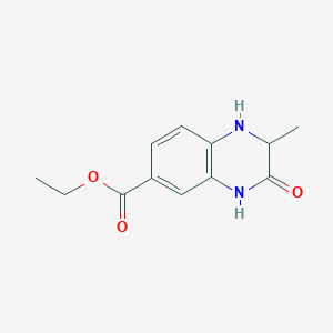 Ethyl 2-methyl-3-oxo-1,2,3,4-tetrahydroquinoxaline-6-carboxylate chemical structure (CAS 1375900-45-0)