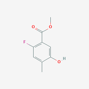 Methyl 2-fluoro-5-hydroxy-4-methylbenzoate chemical structure (CAS 1378655-77-6)