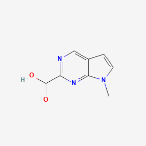 7-Methyl-7H-pyrrolo[2,3-d]pyrimidine-2-carboxylic acid chemical structure (CAS 1378827-12-3)