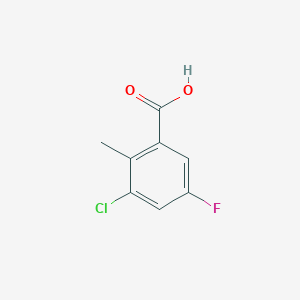 3-Chloro-5-fluoro-2-methylbenzoic acid chemical structure (CAS 1379210-16-8)