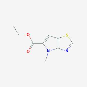 Ethyl 4-methyl-4H-pyrrolo[2,3-d]thiazole-5-carboxylate chemical structure (CAS 1379345-44-4)
