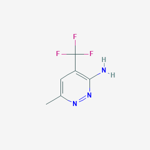 6-Methyl-4-(trifluoromethyl)pyridazin-3-amine chemical structure (CAS 1379378-80-9)