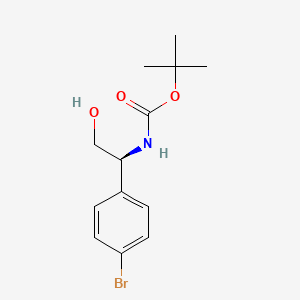 tert-Butyl N-[(1S)-1-(4-bromophenyl)-2-hydroxyethyl]carbamate chemical structure (CAS 1379546-68-5)