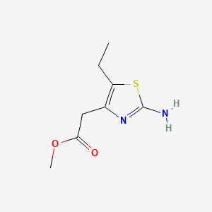 Methyl 2-(2-amino-5-ethyl-1,3-thiazol-4-yl)acetate chemical structure (CAS 1379610-44-2)