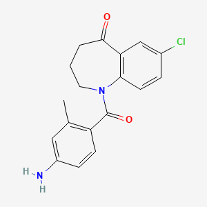 1-(4-Amino-2-methylbenzoyl)-7-chloro-3,4-dihydro-1H-benzo[b]azepin-5(2H)-one chemical structure (CAS 137977-97-0)