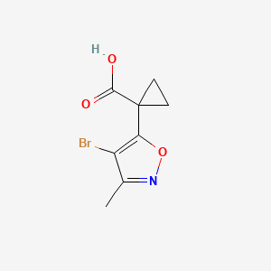 1-(4-Bromo-3-methylisoxazol-5-yl)cyclopropane-1-carboxylic acid chemical structure (CAS 1380090-08-3)