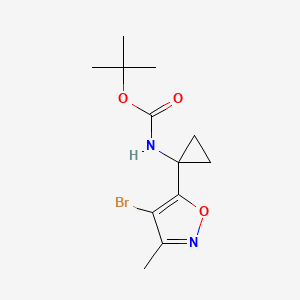 tert-Butyl (1-(4-bromo-3-methylisoxazol-5-yl)cyclopropyl)carbamate chemical structure (CAS 1380090-10-7)