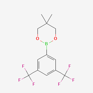 2-(3,5-Bis(trifluoromethyl)phenyl)-5,5-dimethyl-1,3,2-dioxaborinane chemical structure (CAS 1380288-30-1)