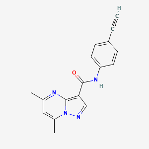 N-(4-Ethynylphenyl)-5,7-dimethylpyrazolo[1,5-a]pyrimidine-3-carboxamide chemical structure (CAS 1380716-06-2)