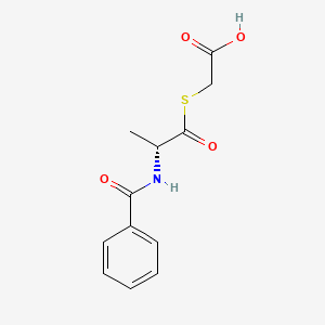 (R)-2-((2-Benzamidopropanoyl)thio)acetic acid chemical structure (CAS 138079-74-0)