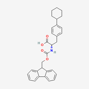 (S)-2-((((9H-Fluoren-9-yl)methoxy)carbonyl)amino)-3-(4-cyclohexylphenyl)propanoic acid chemical structure (CAS 1381801-21-3)