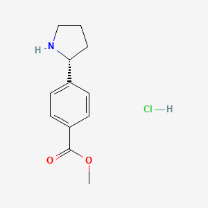 Methyl (R)-4-(pyrrolidin-2-yl)benzoate hydrochloride chemical structure (CAS 1381927-79-2)