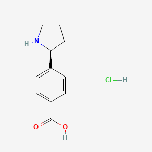(S)-4-(Pyrrolidin-2-yl)benzoic acid hydrochloride chemical structure (CAS 1381927-91-8)