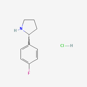 (R)-2-(4-Fluorophenyl)pyrrolidine hydrochloride chemical structure (CAS 1381928-30-8)