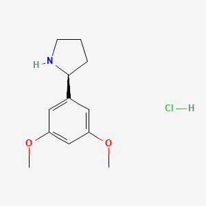 (S)-2-(3,5-Dimethoxyphenyl)pyrrolidine hydrochloride chemical structure (CAS 1381929-31-2)