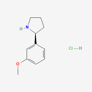 (S)-2-(3-Methoxyphenyl)pyrrolidine hydrochloride chemical structure (CAS 1381929-36-7)