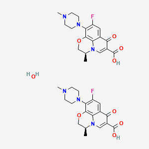 (S)-9-Fluoro-3-methyl-10-(4-methylpiperazin-1-yl)-7-oxo-3,7-dihydro-2H-[1,4]oxazino[2,3,4-ij]quinoline-6-carboxylic acid hydrate(2:1) chemical structure (CAS 138199-71-0)