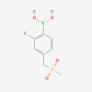 (2-FLuoro-4-((methylsulfonyl)methyl)phenyl)boronic acid chemical structure (CAS 1382136-96-0)