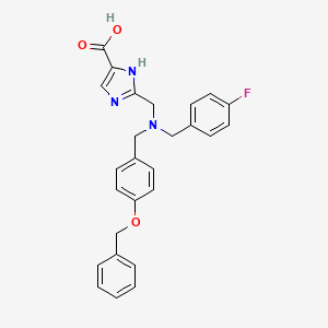 2-(((4-(Benzyloxy)benzyl)(4-fluorobenzyl)amino)methyl)-1H-imidazole-5-carboxylic acid chemical structure (CAS 1382722-47-5)
