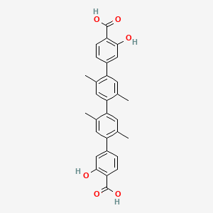 3,3'''-Dihydroxy-2',2'',5',5''-tetramethyl-[1,1':4',1'':4'',1'''-quaterphenyl]-4,4'''-dicarboxylic acid chemical structure (CAS 1382735-27-4)