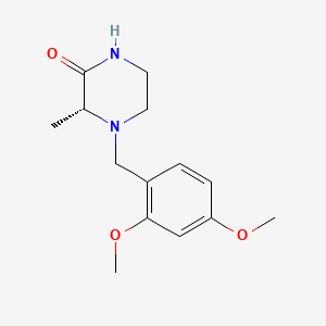 (R)-4-(2,4-Dimethoxybenzyl)-3-methylpiperazin-2-one chemical structure (CAS 1383146-20-0)