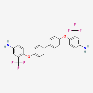 4,4'-([1,1'-Biphenyl]-4,4'-diylbis(oxy))bis(3-(trifluoromethyl)aniline) chemical structure (CAS 138321-99-0)