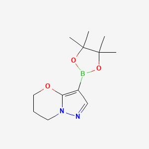 3-(4,4,5,5-Tetramethyl-1,3,2-dioxaborolan-2-yl)-6,7-dihydro-5h-pyrazolo[5,1-b][1,3]oxazine chemical structure (CAS 1383675-83-9)