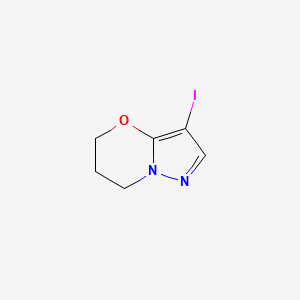 3-Iodo-6,7-dihydro-5H-pyrazolo[5,1-b][1,3]oxazine chemical structure (CAS 1383675-85-1)