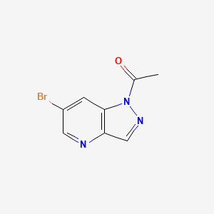 1-(6-Bromo-1H-pyrazolo[4,3-b]pyridin-1-yl)ethanone chemical structure (CAS 1383735-65-6)