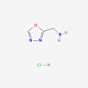 (1,3,4-Oxadiazol-2-yl)methanamine hydrochloride chemical structure (CAS 1383788-35-9)
