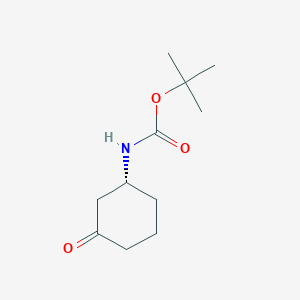 tert-butyl N-[(1R)-3-oxocyclohexyl]carbamate chemical structure (CAS 1383797-87-2)