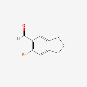 6-Bromo-2,3-dihydro-1H-indene-5-carbaldehyde chemical structure (CAS 1383855-39-7)