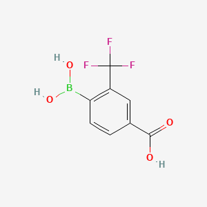 4-Borono-3-(trifluoromethyl)benzoic acid chemical structure (CAS 1383969-65-0)