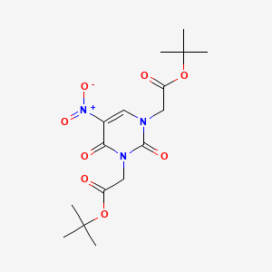Di-tert-butyl 2,2'-(5-nitro-2,4-dioxopyrimidine-1,3(2H,4H)-diyl)diacetate chemical structure (CAS 1384070-49-8)
