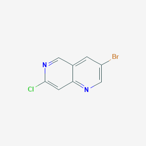 3-Bromo-7-chloro-1,6-naphthyridine chemical structure (CAS 1384080-06-1)